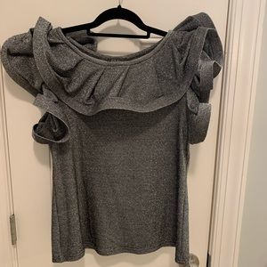 Gracia Silver Ruffle Blouse
